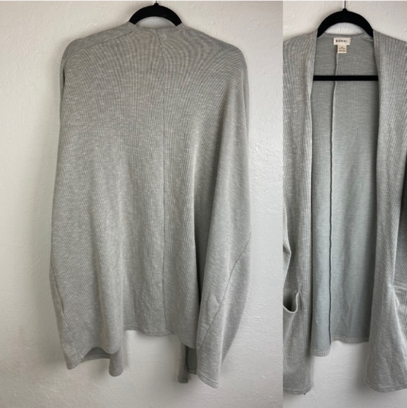 DONNI. Ribbed Open Front Cardigan Jacket OS - Picture 5 of 5